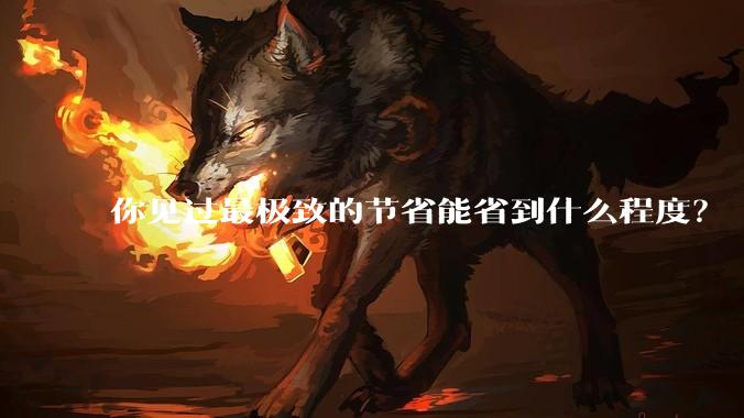 你见过最极致的节省能省到什么程度？