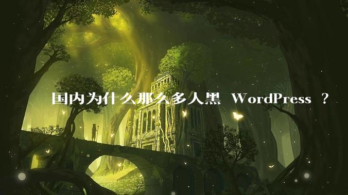 国内为什么那么多人黑 WordPress ？