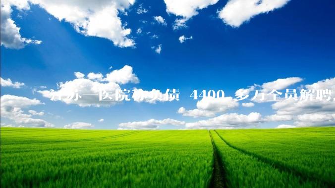 江苏一医院称负债 4400 多万全员解聘，具体是怎么回事？医院这么做合法吗？